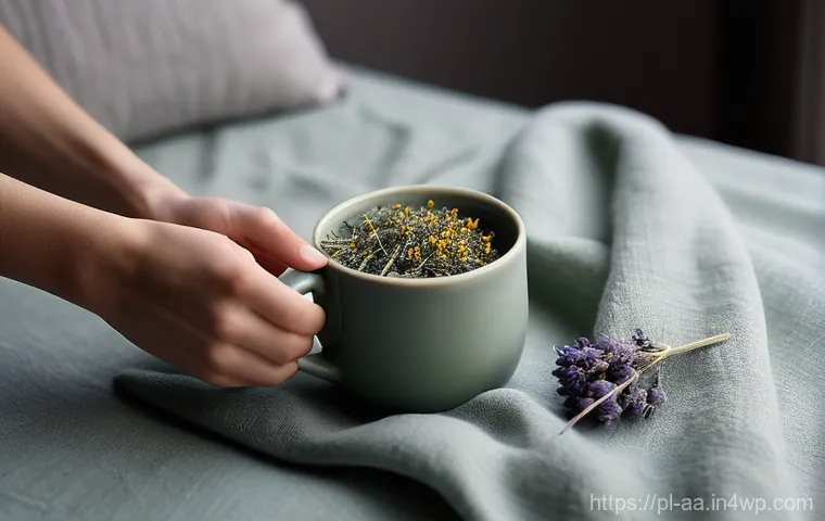 불면증 해소를 위한 식사 예시 - A Cozy Evening Meal for Tranquil Sleep**
Prompt: A warm and inviting scene depicting a light, sleep-...