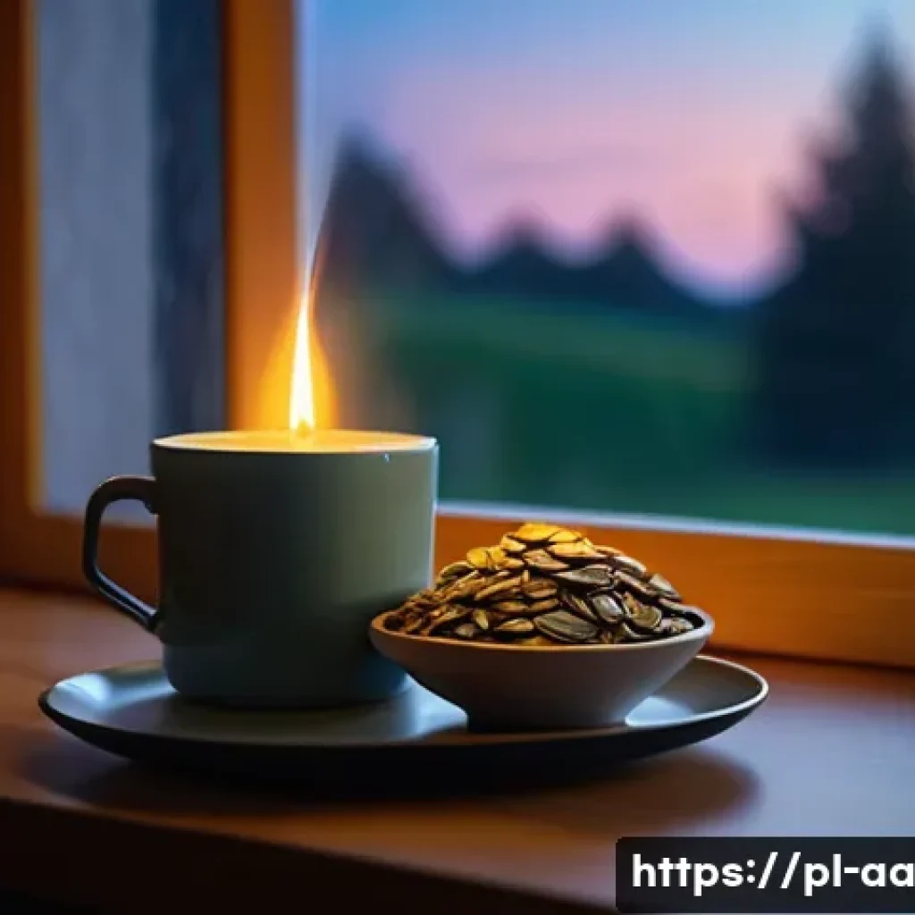 수면 개선을 위한 식품 트렌드 - **Prompt:** A serene and cozy evening scene in a modern Polish kitchen or dining area. A person, app...